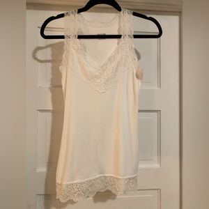 Small Mossimo Lace-Trim Racerback Tank